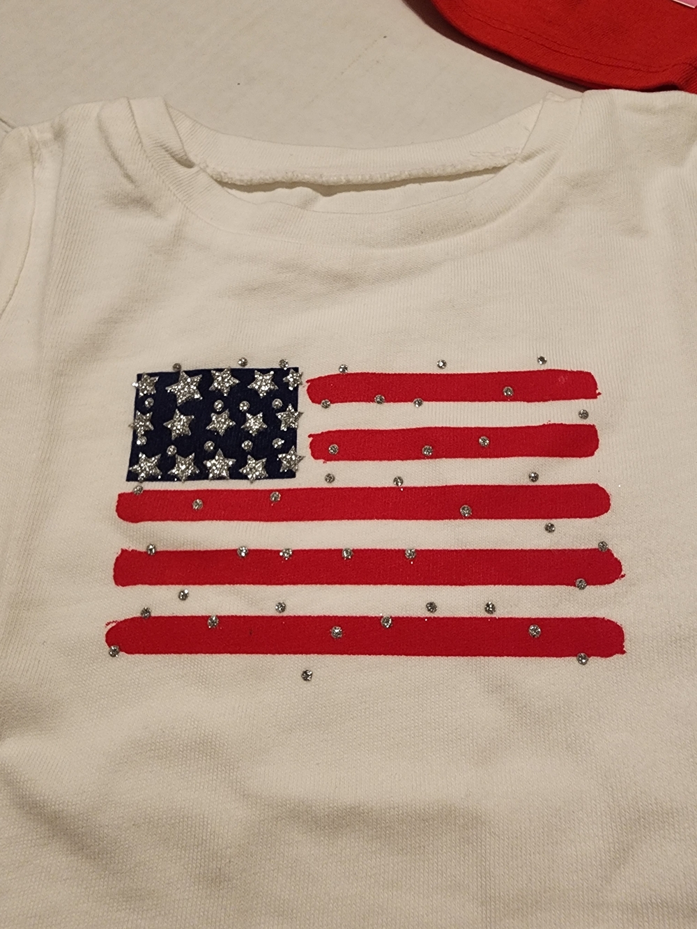 jumping beans Red & White Short Sleeve Tees with Star and Flag Prints - Picture 2 of 6